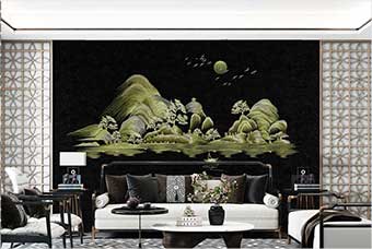 文昌森佰汇航空纤维墙咔（湖光山色）